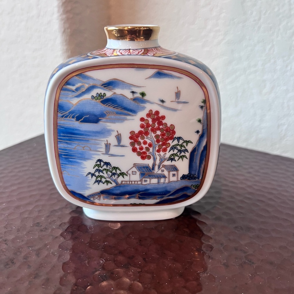 Vintage Japanese Imari Porcelain Vase | OMC Otagiri | 4.5” Hand-Painted